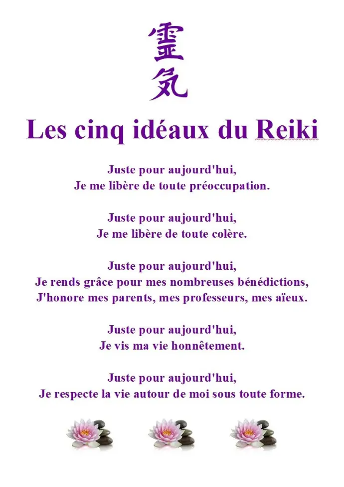 Le Reiki, cinq idéaux pour une vie remplie de bonheur